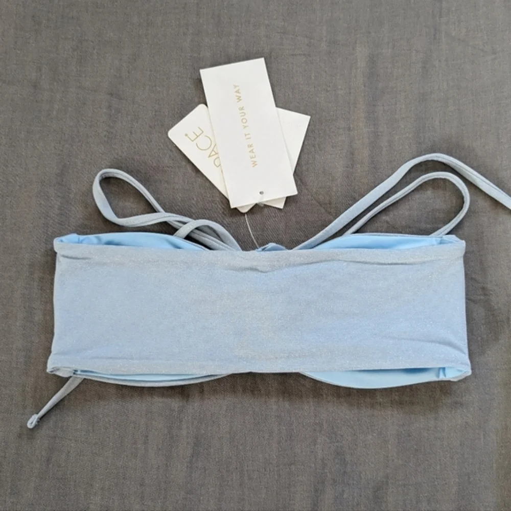 L*Space Shimmer Dawn Cabana Bikini Set Sky Blue